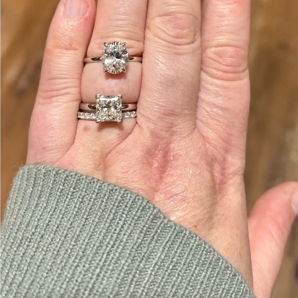 SOLD $210 3 Carat Oval Simulated Diamond .925 Sterling Silver with Hidden Halo - Picture 8 of 12